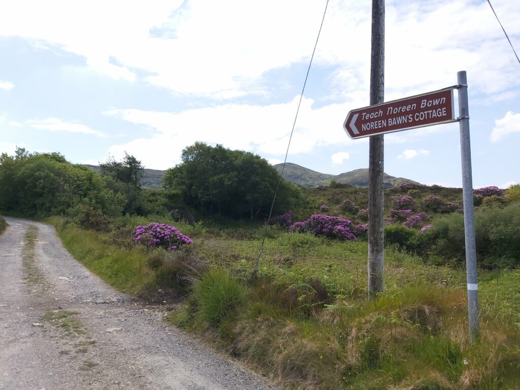 Signpost for Noreen Bawn's Cottage in Carnamaddy